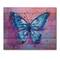 Designart - Vintage Blue Butterfly I - Modern Print on Natural Pine Wood